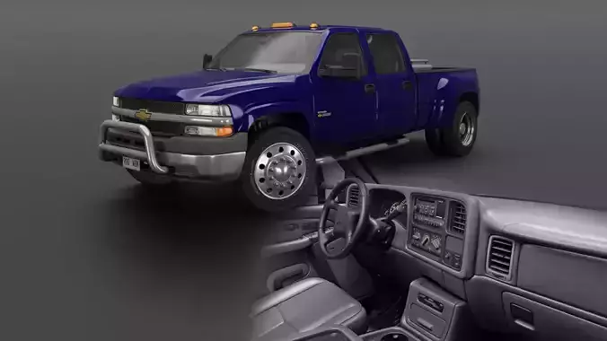 Chevy Silverado 3500 Dually Pickup Truck - Complete Model 3D model
