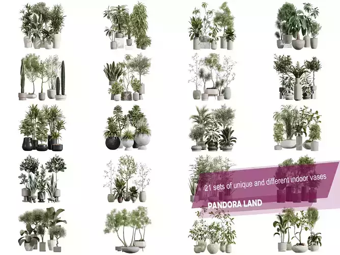 21 sets of unique and different indoor vases