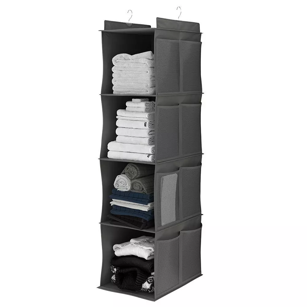 Hanging closet organizer with the items 3D model_1