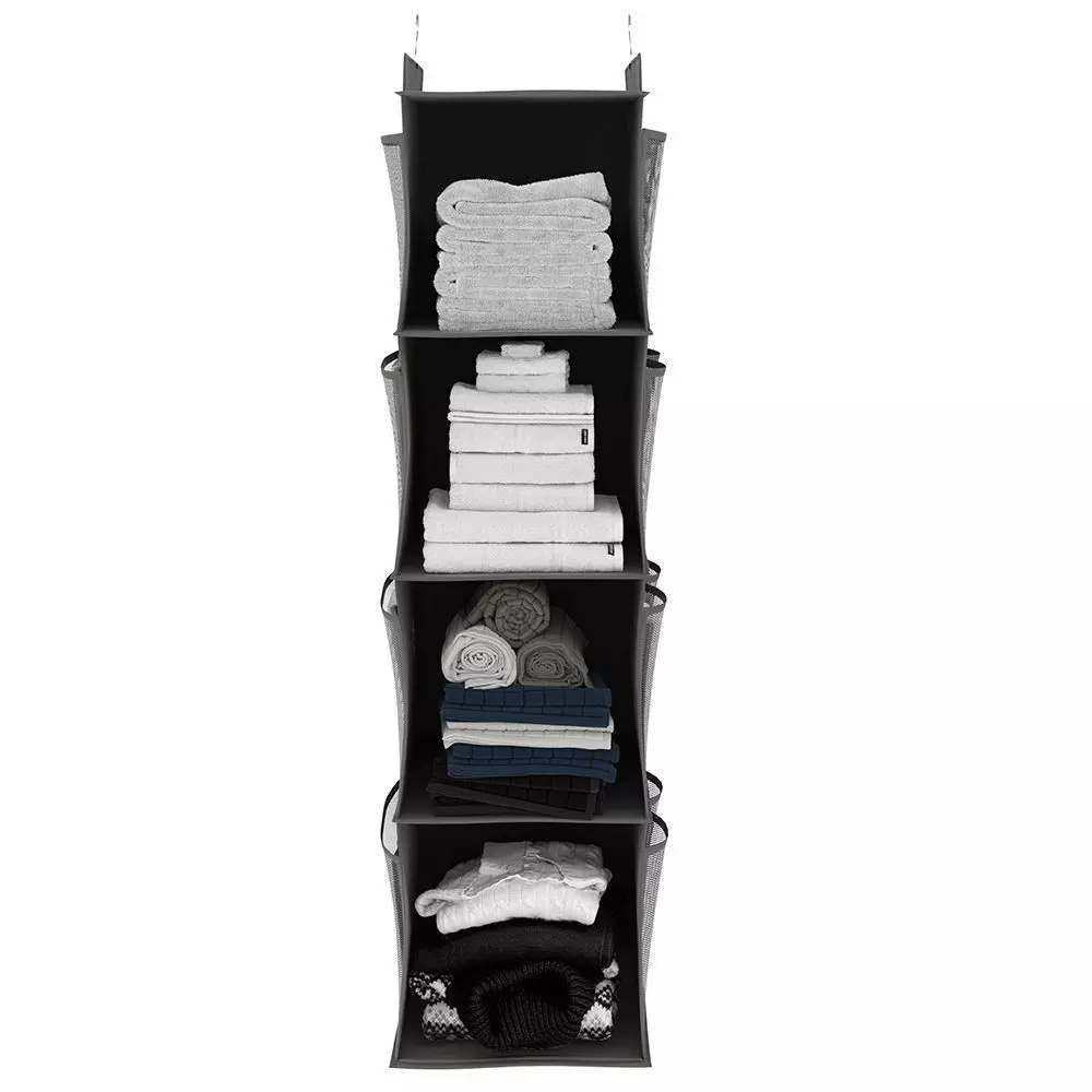 Hanging closet organizer with the items 3D model_2