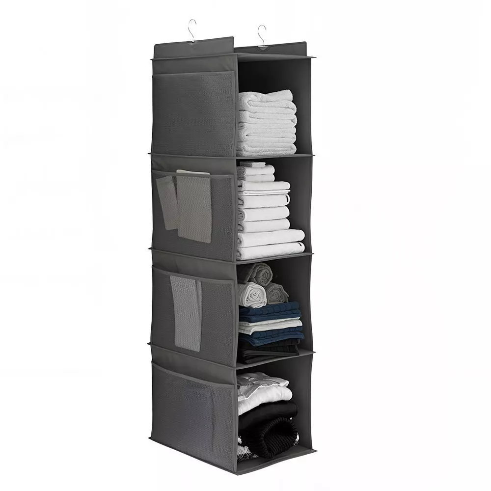 Hanging closet organizer with the items 3D model_0