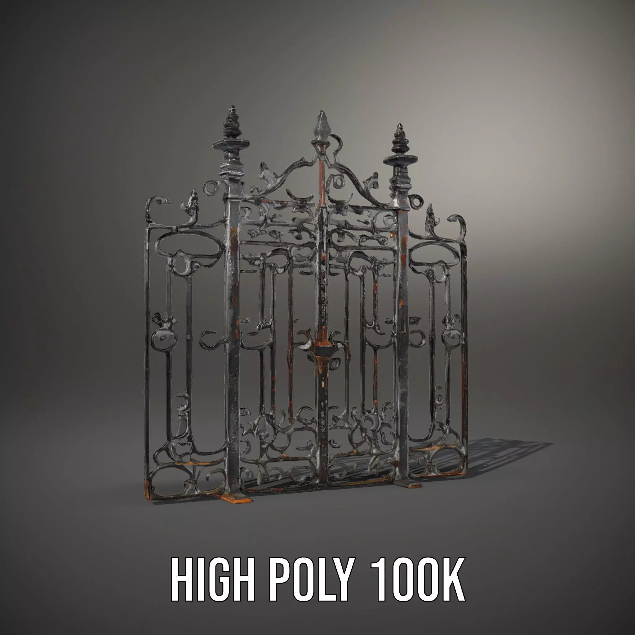 Elegant Iron Gate model pack Low-poly 3D model_9