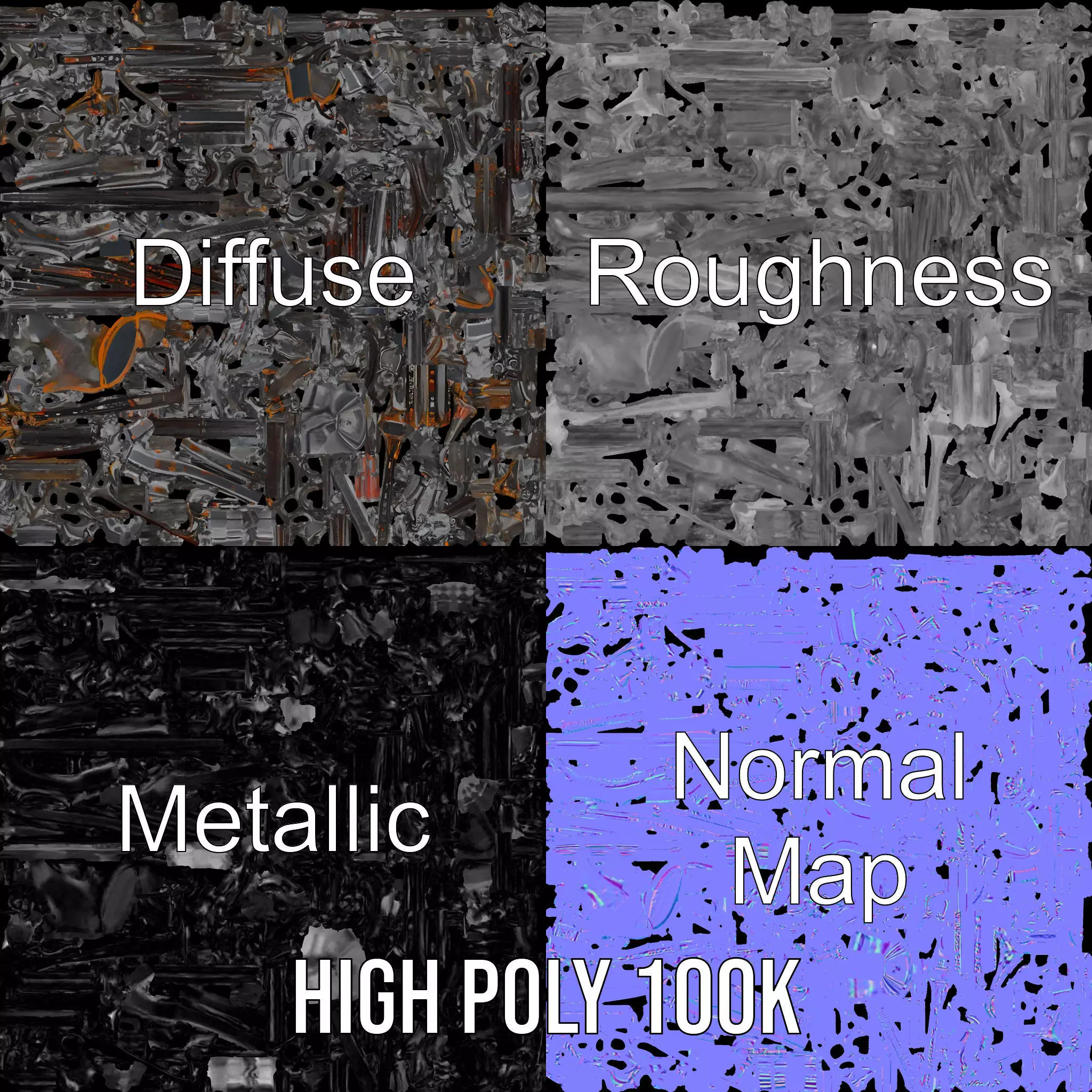 Elegant Iron Gate model pack Low-poly 3D model_4