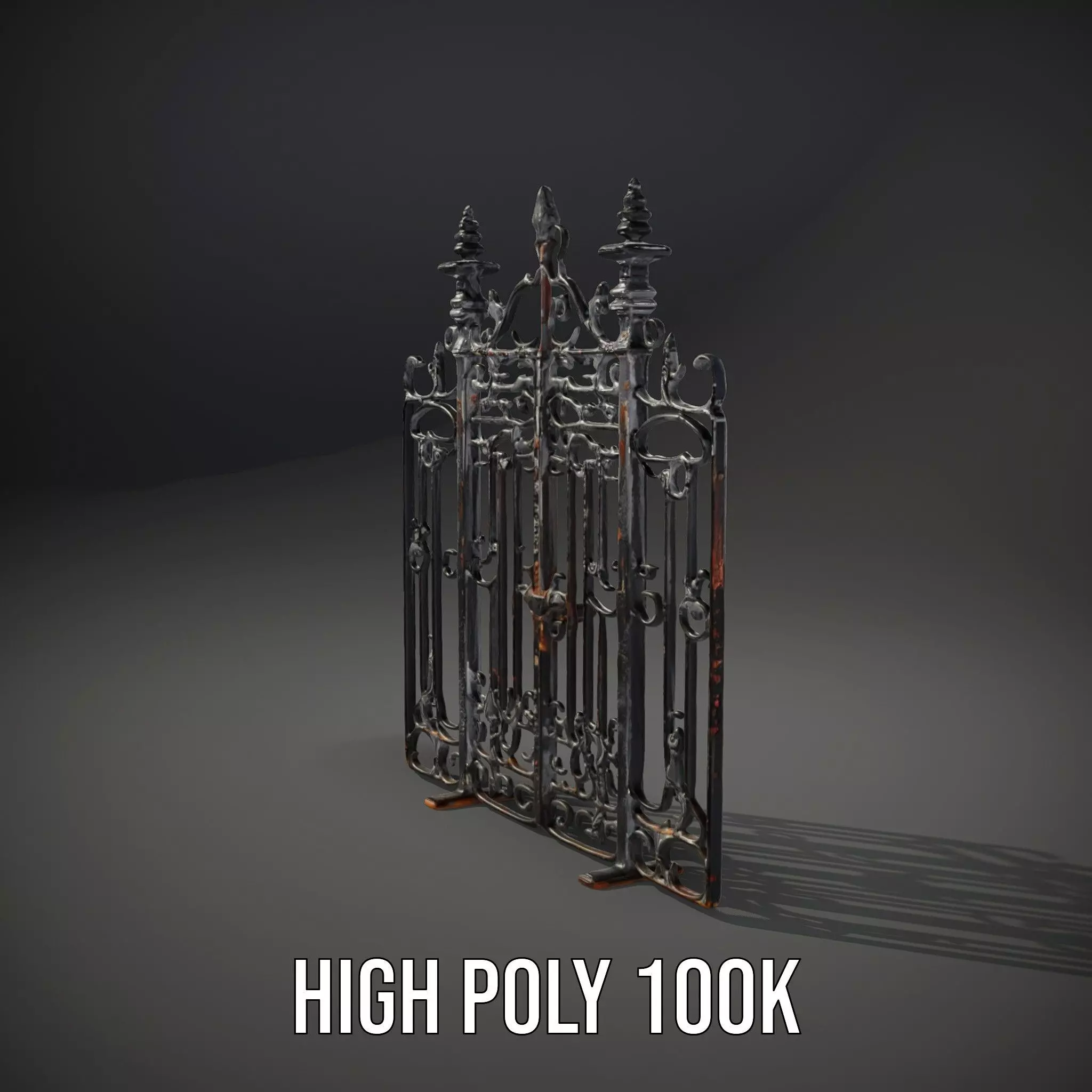 Elegant Iron Gate model pack Low-poly 3D model_11