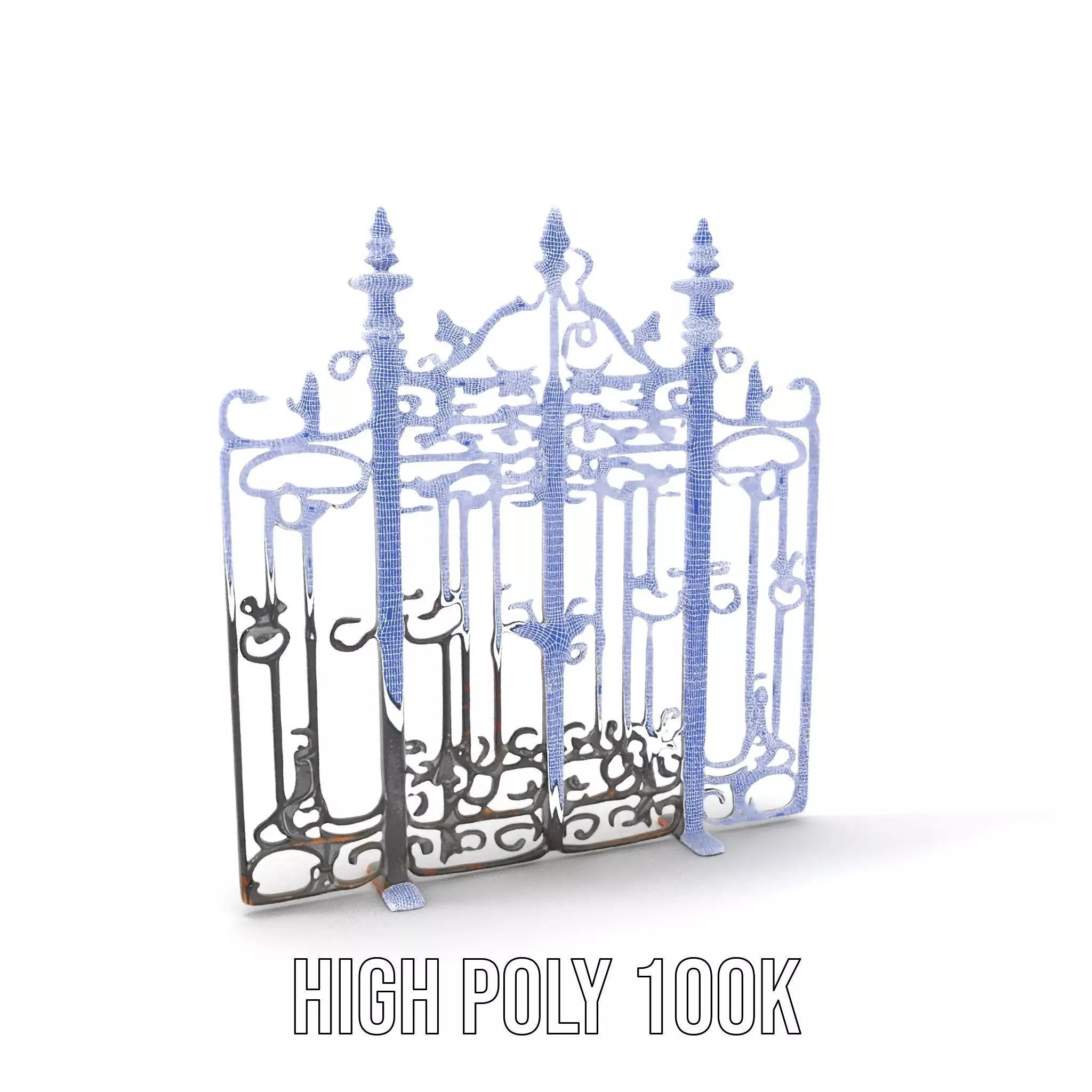 Elegant Iron Gate model pack Low-poly 3D model_5