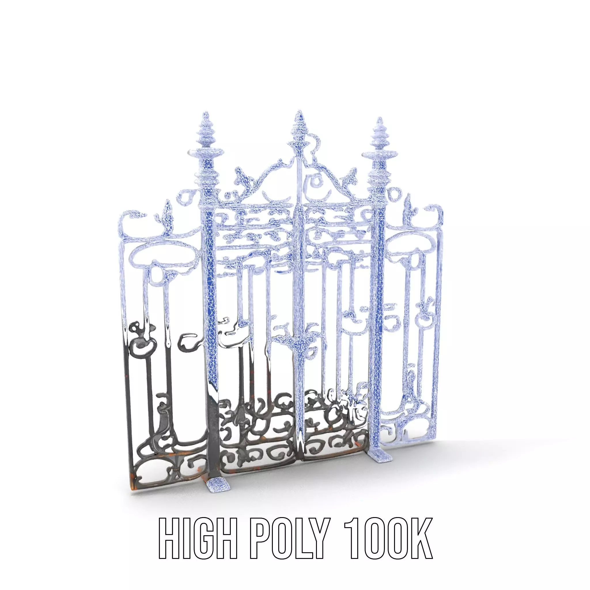 Elegant Iron Gate model pack Low-poly 3D model_30