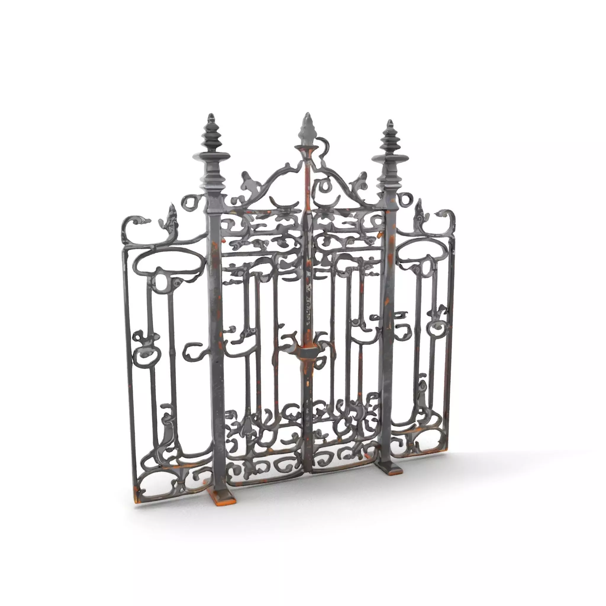 Elegant Iron Gate model pack Low-poly 3D model_7