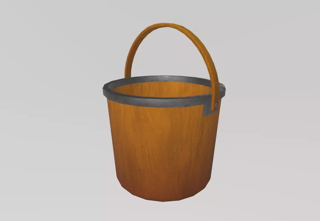 Stylized Low-Poly Bucket Low-poly 3D model_7