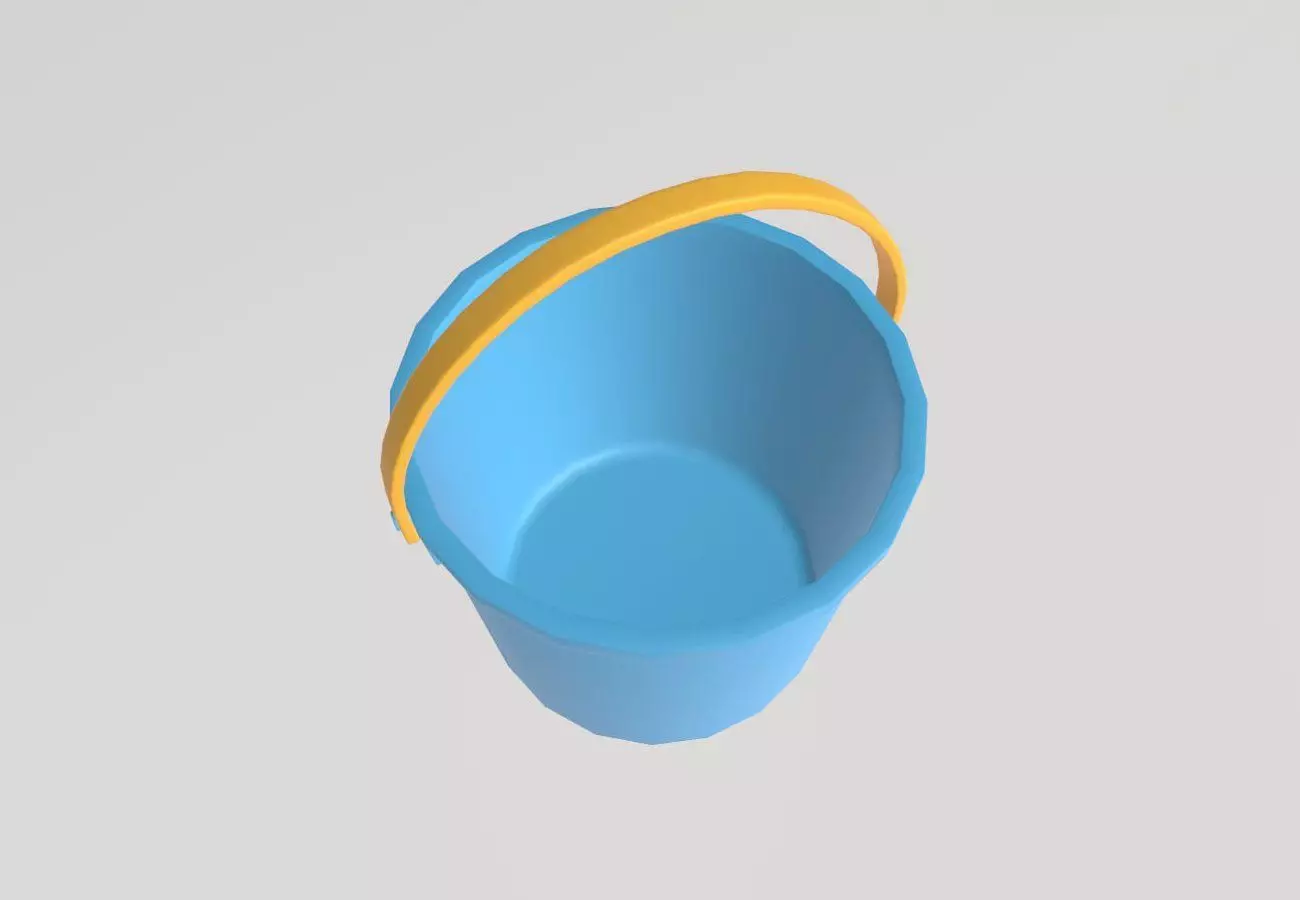 Stylized Low-Poly Bucket Low-poly 3D model_5
