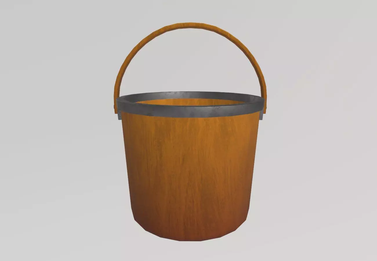 Stylized Low-Poly Bucket Low-poly 3D model_8