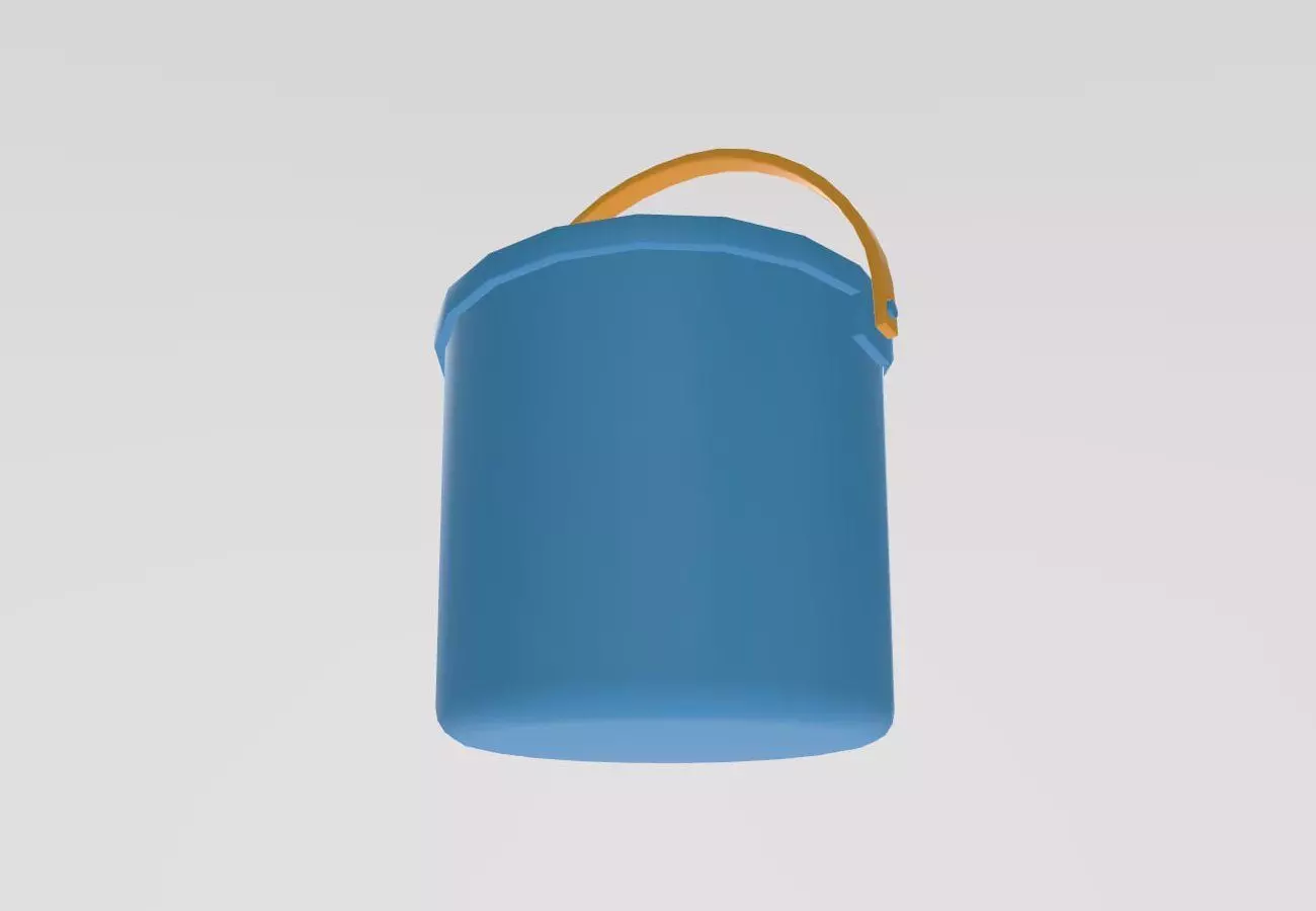 Stylized Low-Poly Bucket Low-poly 3D model_6
