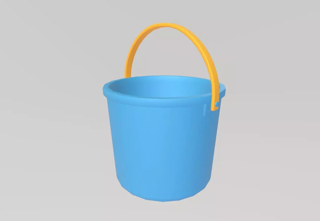 Stylized Low-Poly Bucket Low-poly 3D model_3