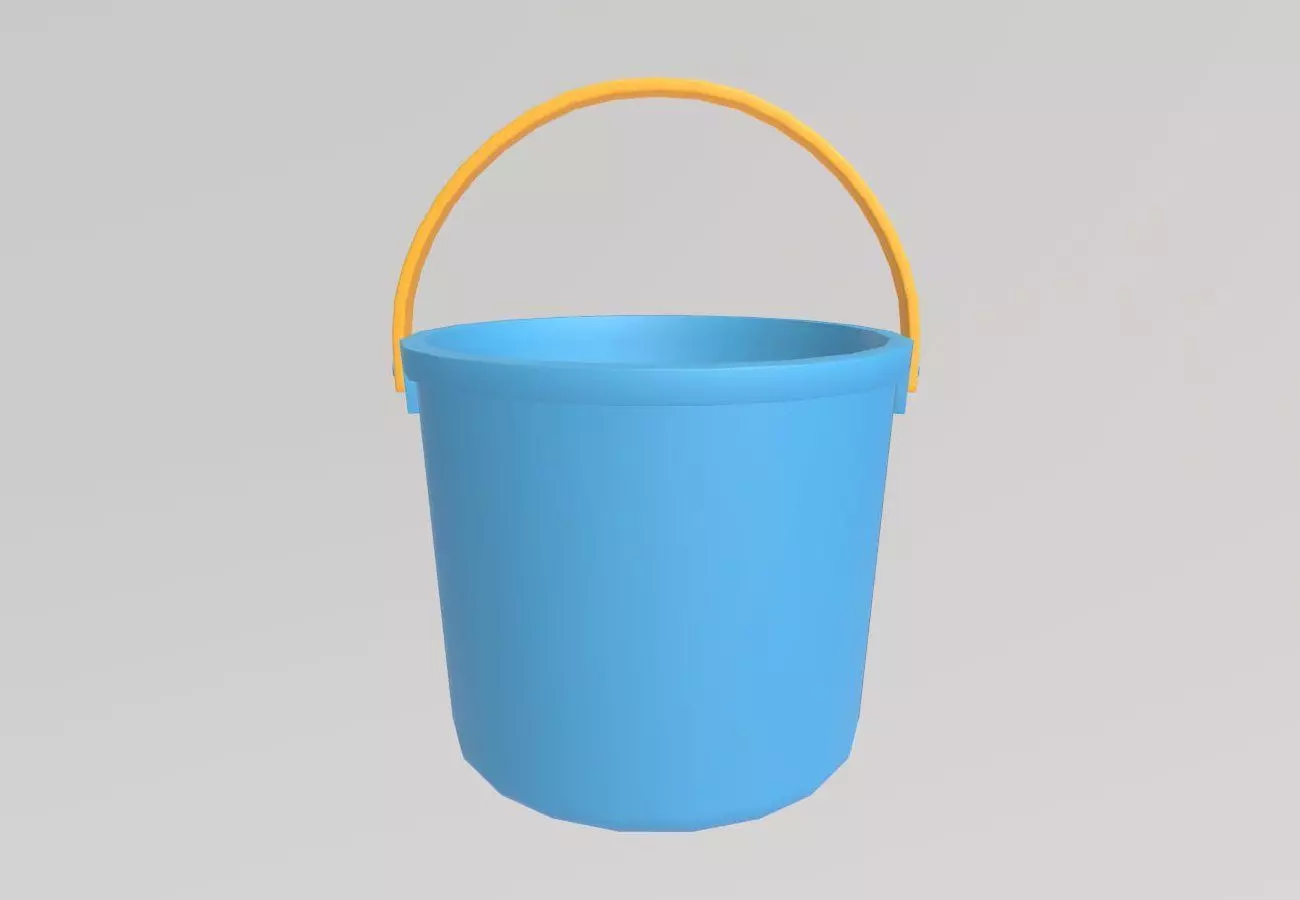 Stylized Low-Poly Bucket Low-poly 3D model_4