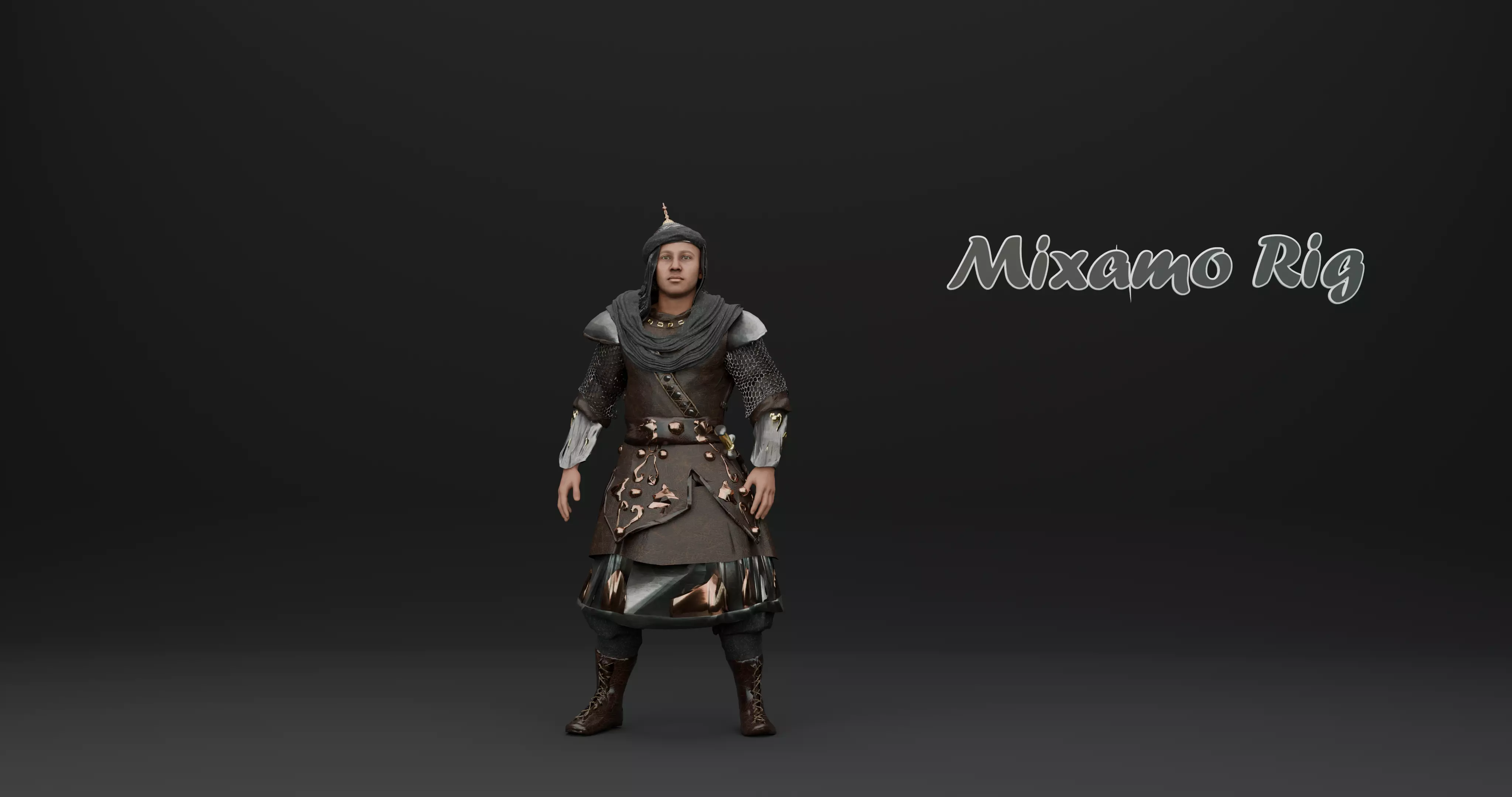 Animated arab warrior 3D model