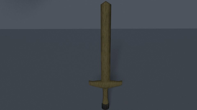 Melee Weapon  Wood Sword Low Poly Game Ready