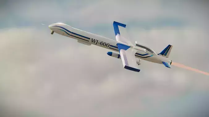 CASIC WJ-600 - Chinas Jet Powered UCAV - The SKYHAWK Low-poly 3D model
