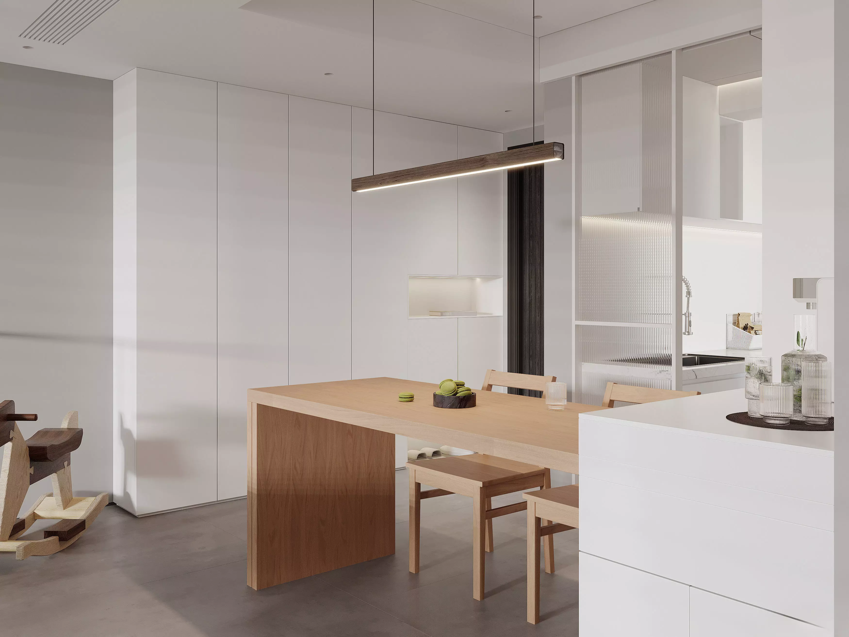 Modern  dining room interior scenes  3D model_2