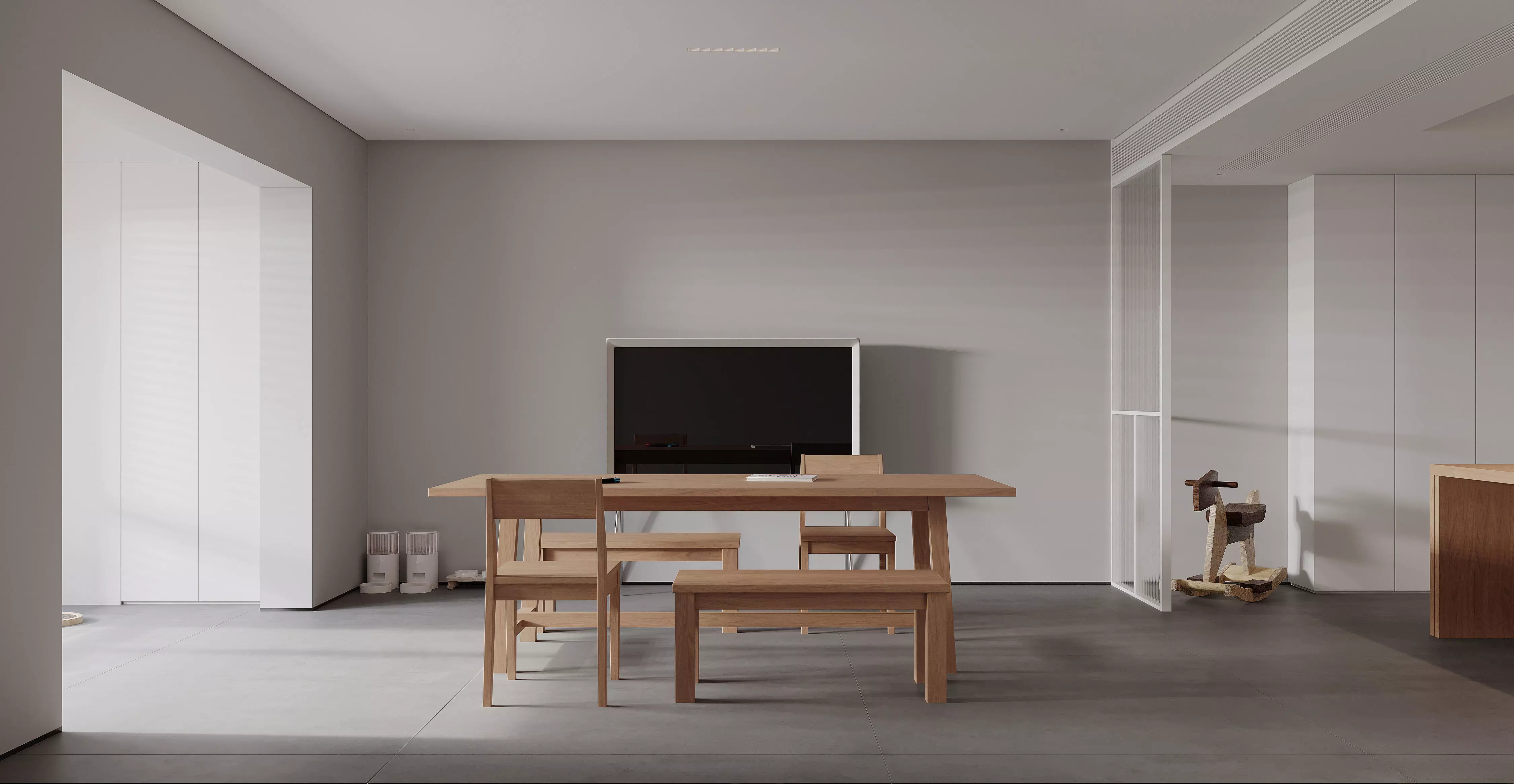 Modern  dining room interior scenes  3D model_7