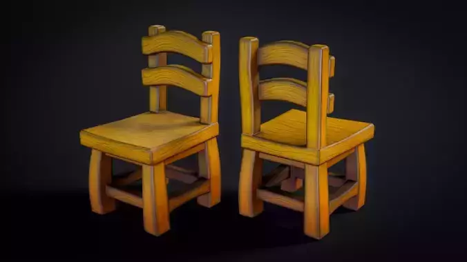 Stylized Wooden Chair 01