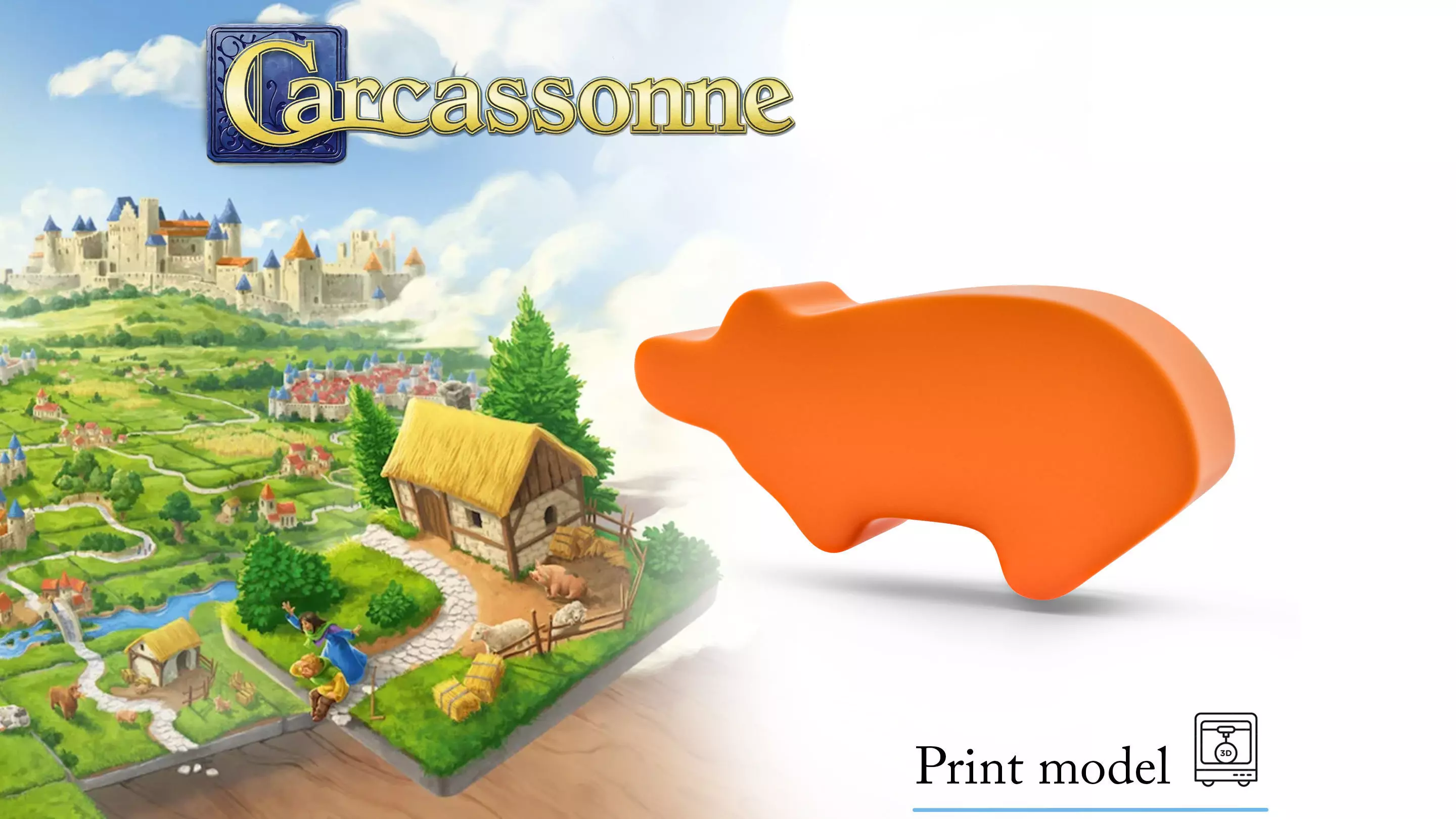 Carcassonne PIG Meeple Token Upgrade 3D Print Model 3D print model_0