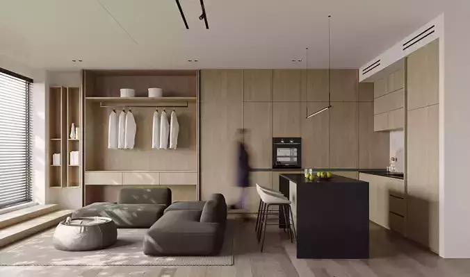 Modern living room dining room interior scenes 498