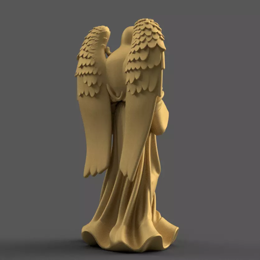 Elegant Christmas Angel STL 3D Printable 3D print model_5