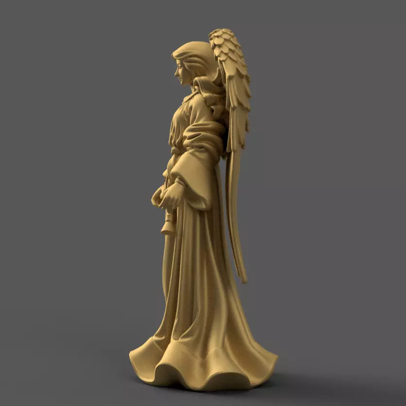 Elegant Christmas Angel STL 3D Printable 3D print model_2
