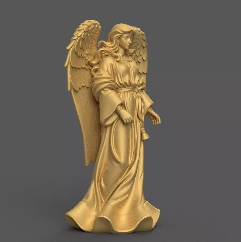 Elegant Christmas Angel STL 3D Printable 3D print model_7