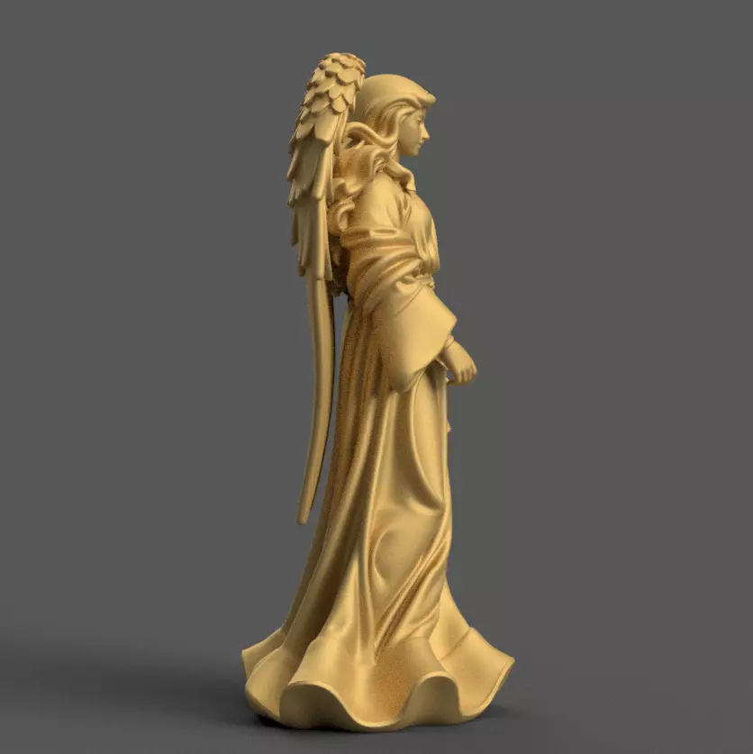Elegant Christmas Angel STL 3D Printable 3D print model_6