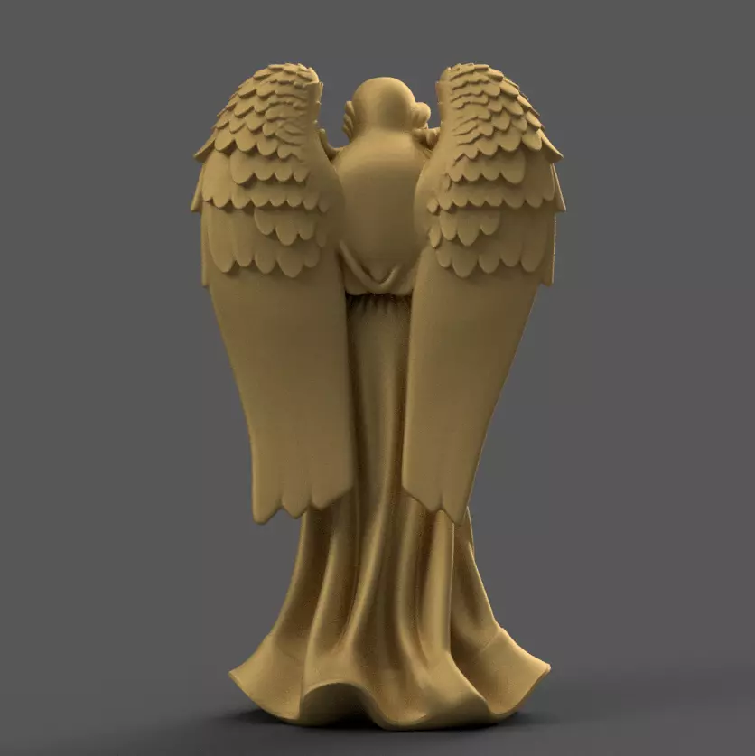 Elegant Christmas Angel STL 3D Printable 3D print model_4