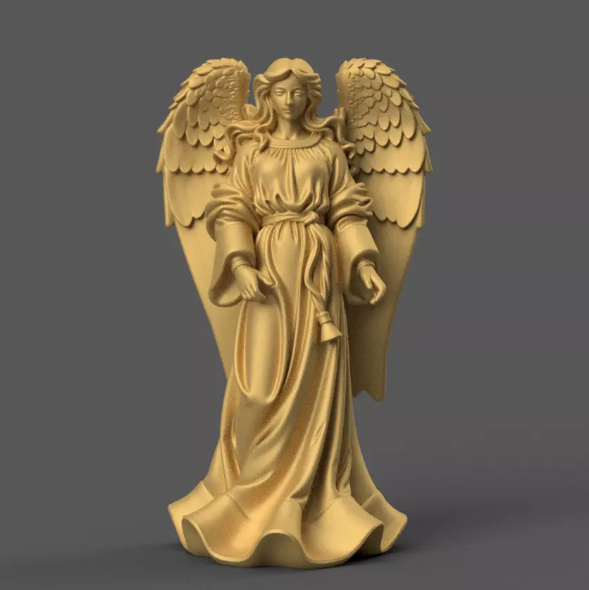 Elegant Christmas Angel STL 3D Printable 3D print model_0