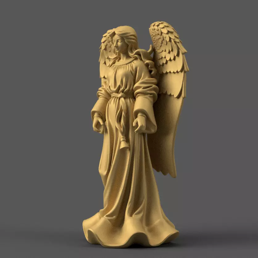 Elegant Christmas Angel STL 3D Printable 3D print model_1