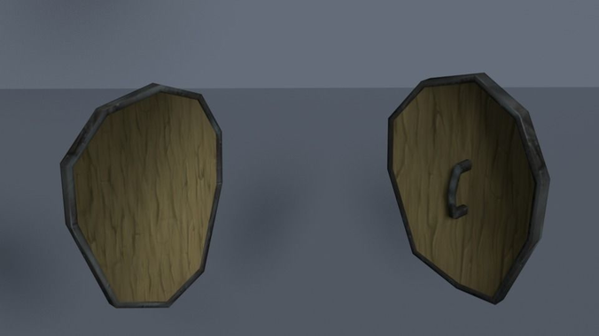Fantasy Armor Weapon Wood Shield Game Ready Low Poly