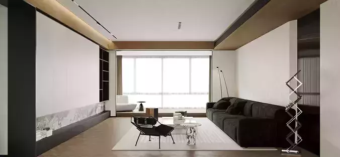 Modern living room dining room interior scenes 499