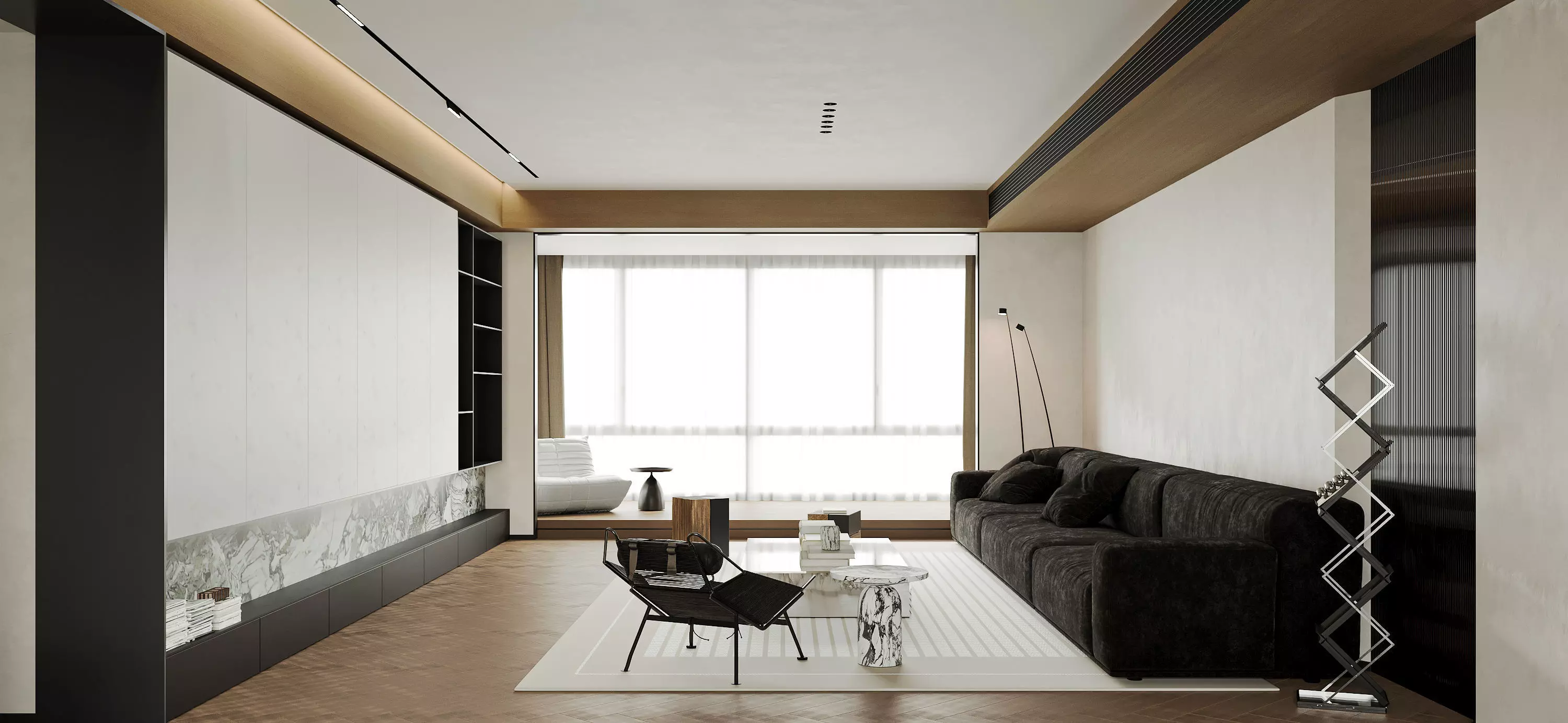 Modern living room dining room interior scenes 499 3D model_0