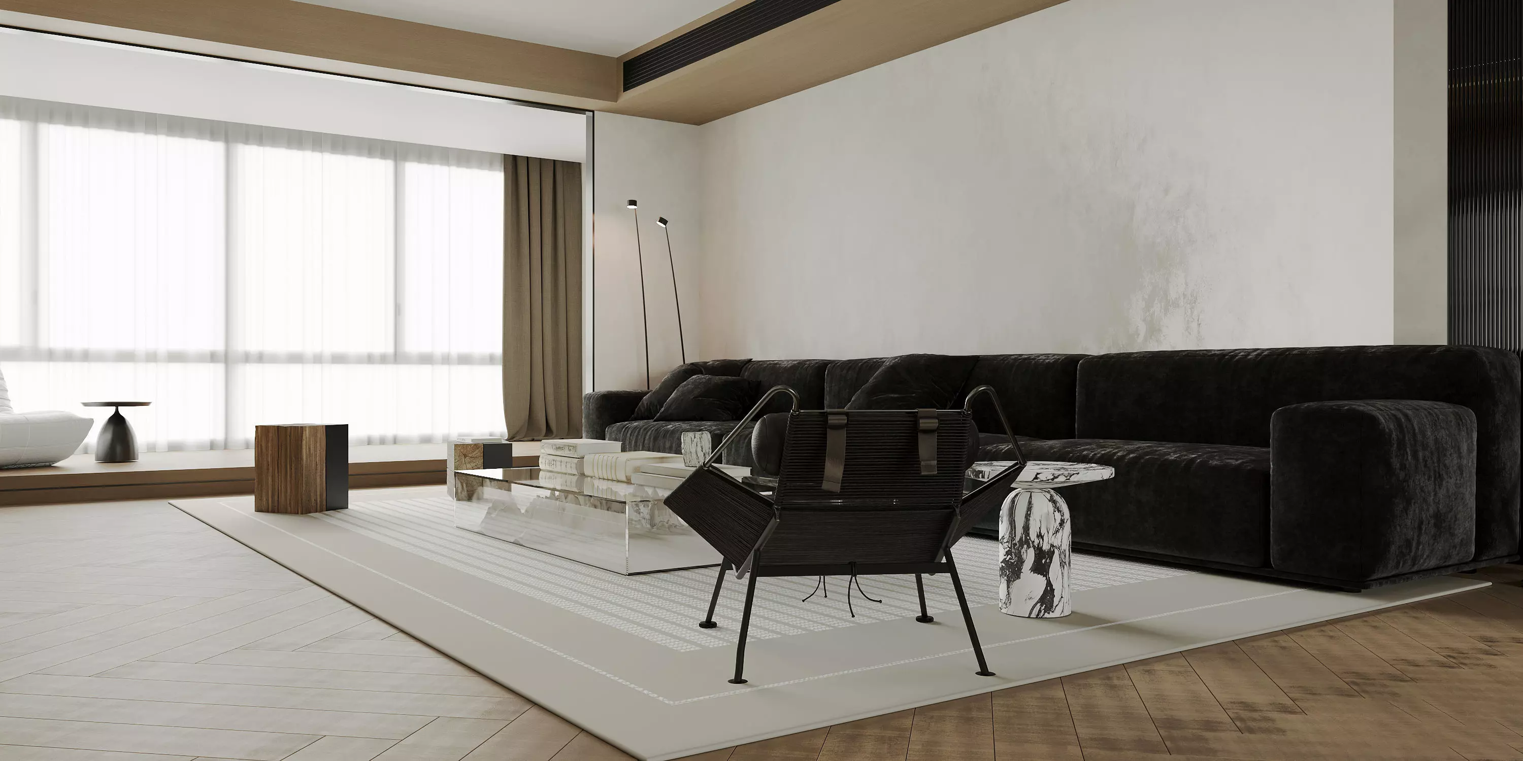 Modern living room dining room interior scenes 499 3D model_5