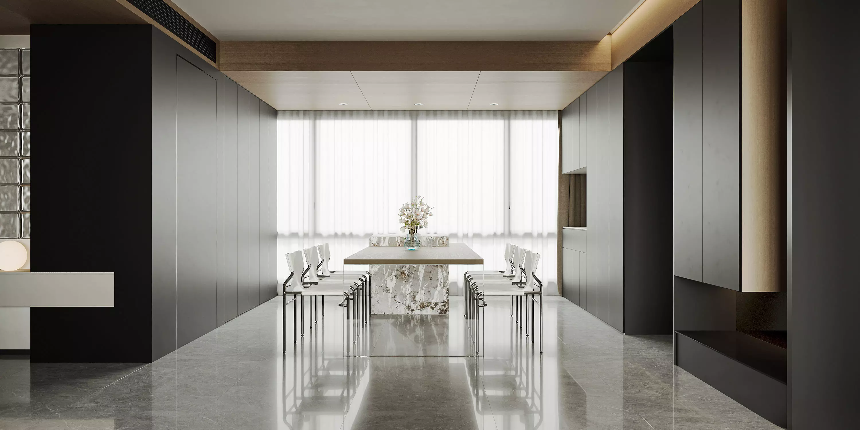 Modern living room dining room interior scenes 499 3D model_1