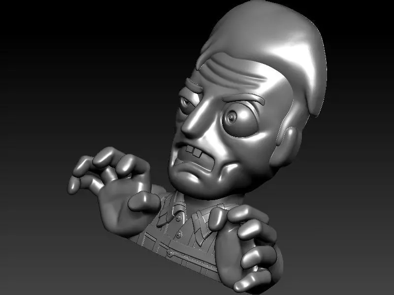 Zombie Emoji 3d pendant 3D print model_3