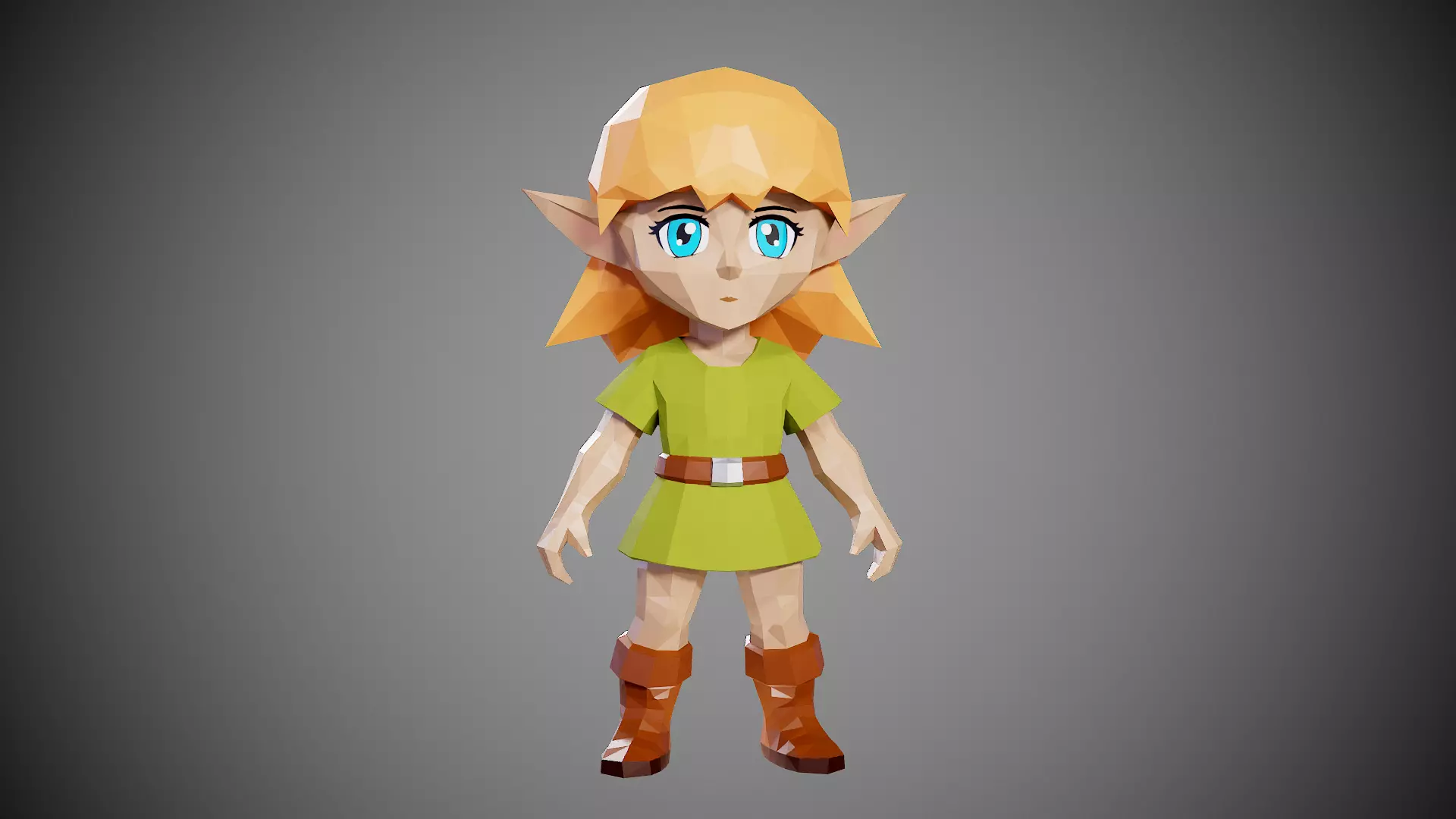 Elf girl lowpoly Low-poly 3D model_0