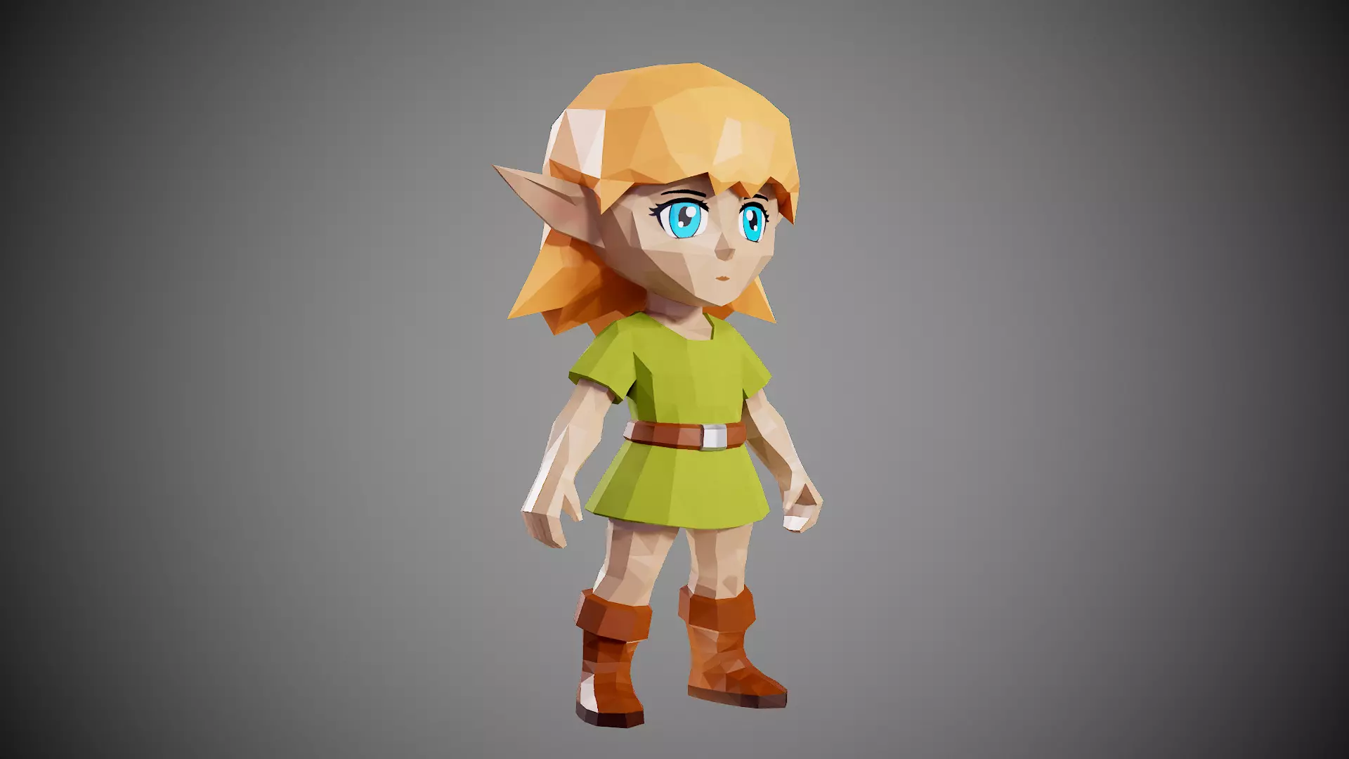 Elf girl lowpoly Low-poly 3D model_3