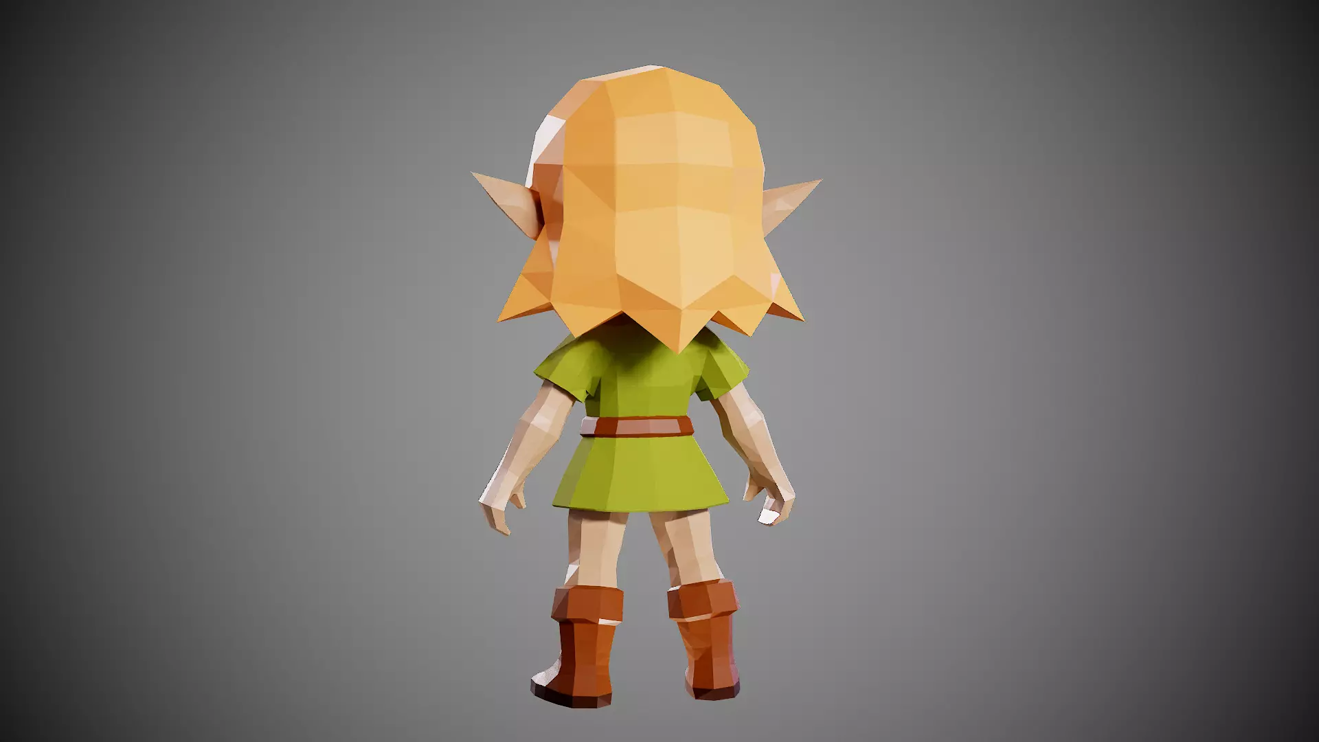 Elf girl lowpoly Low-poly 3D model_5
