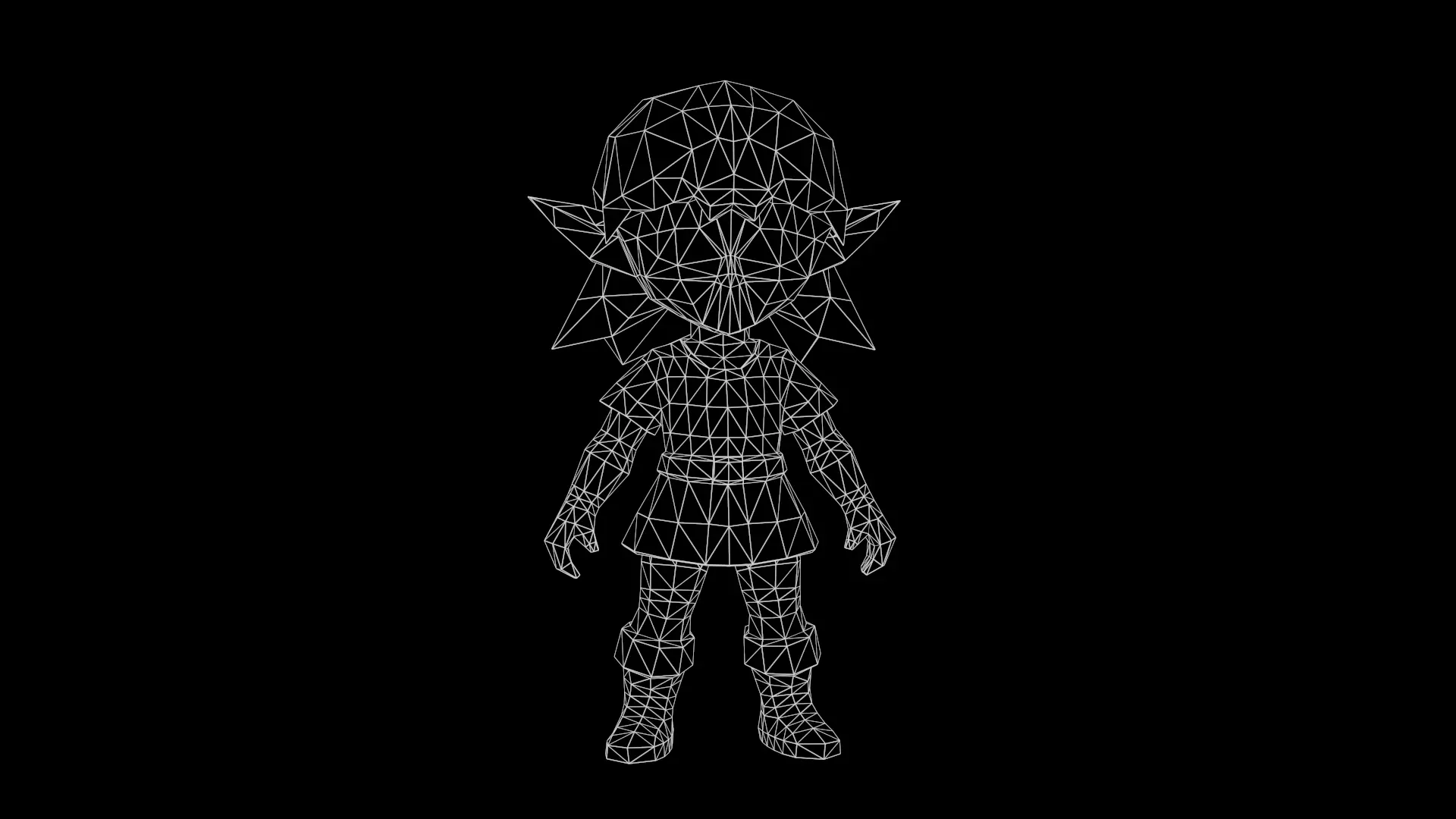 Elf girl lowpoly Low-poly 3D model_10