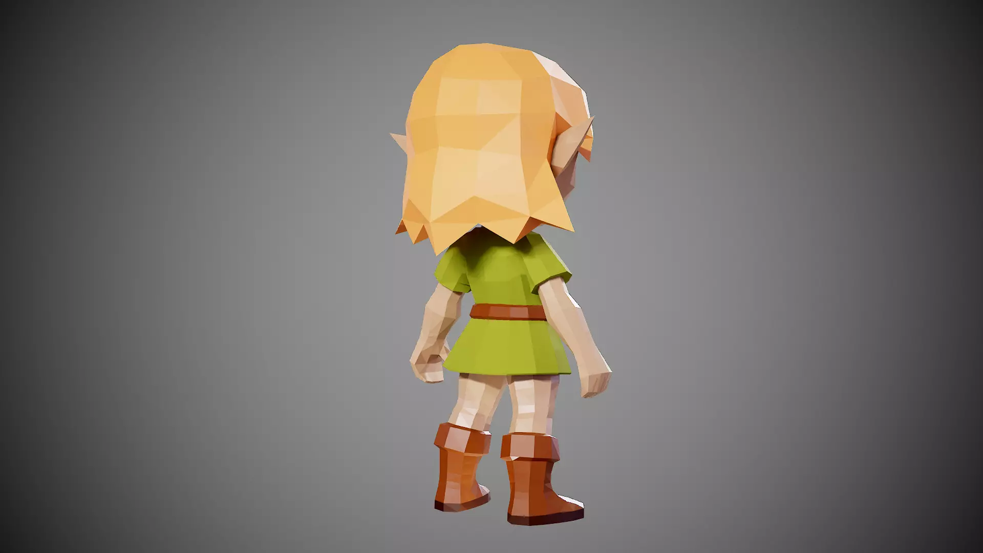 Elf girl lowpoly Low-poly 3D model_4