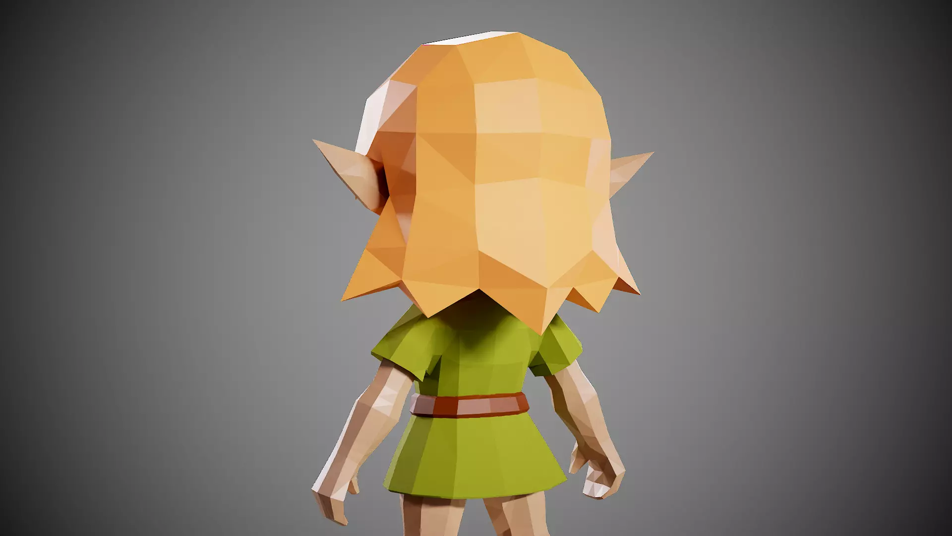 Elf girl lowpoly Low-poly 3D model_8
