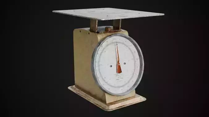 Industrial Metal Dial Scale Low-poly 3D model