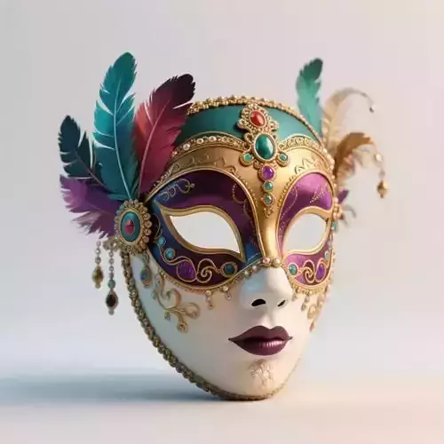 2466Venetian Carnival Mask Color 3D Model magic