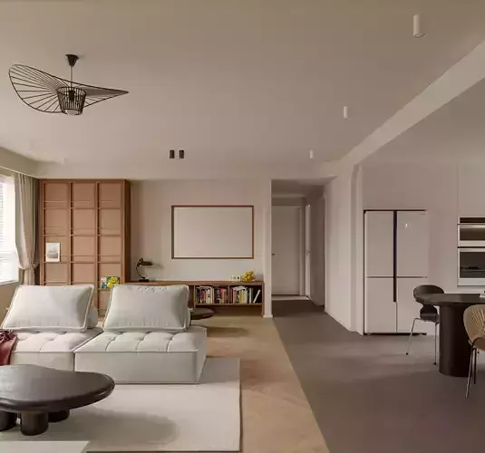 Modern living room dining room interior scenes 500