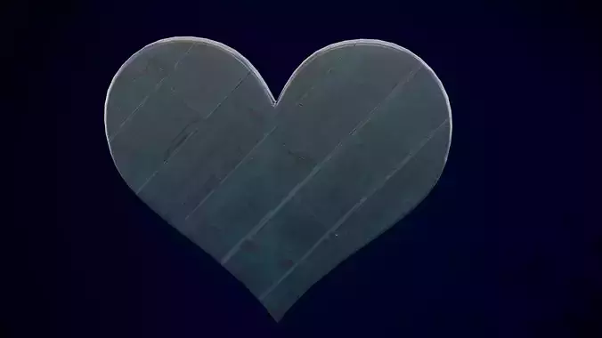 Wood Heart Wall Decor Low-poly 3D model