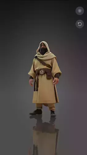 Desert Wanderer 3D Character Model  Original Concept