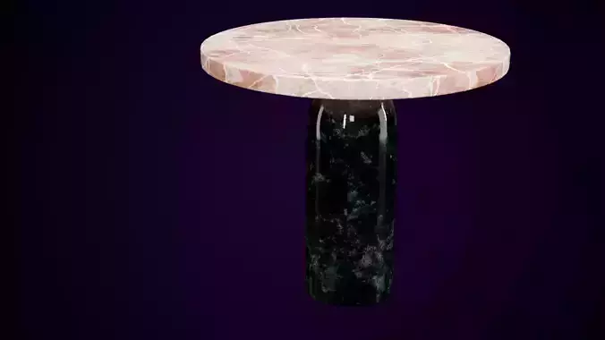 Marble Onyx Side Table Low-poly 3D model